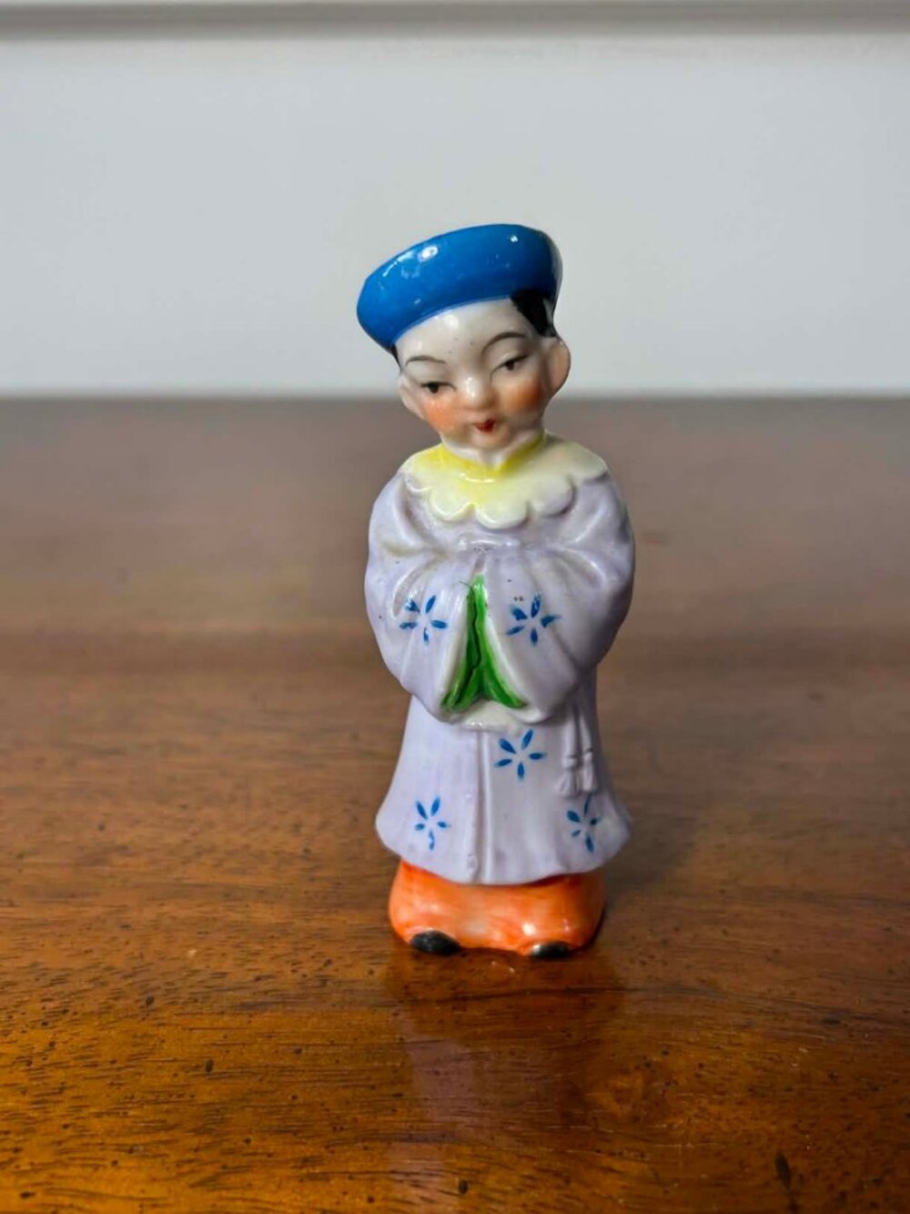 Vintage bisque porcelain Asian boy figurine